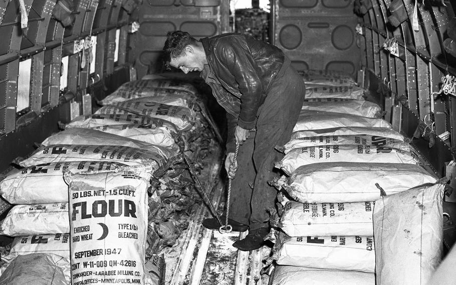 Frankfurt Germany June 1948 A worker at the Rh